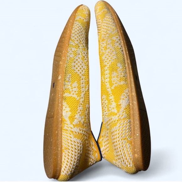 Rothy’s Daisy Yellow White Floral Printed Square Toe Flats Women’s, Size 8.5 - Picture 10 of 11